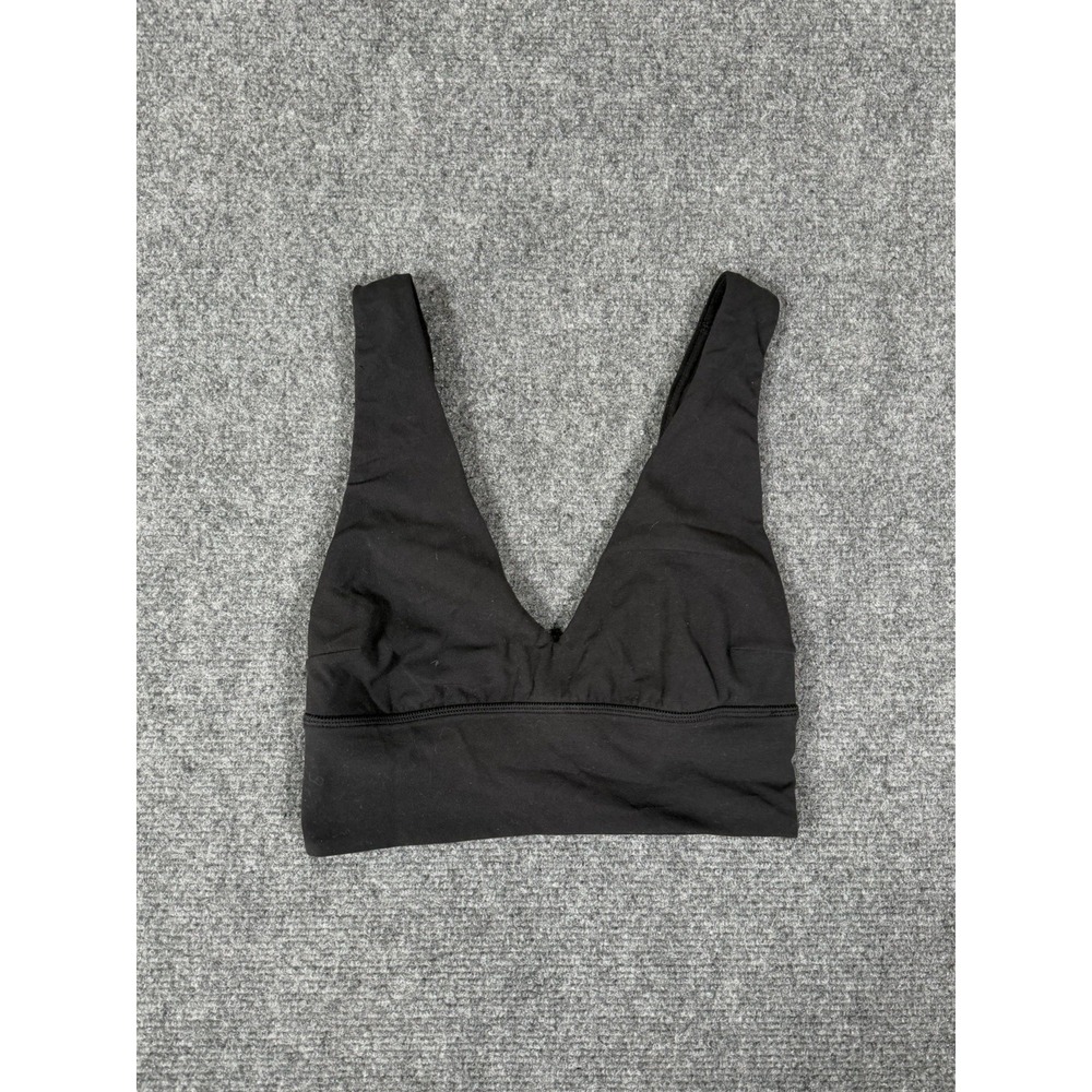 Lululemon Align V-Neck Bra Womens 2 Black Light Support C/D Cup Yoga Gym EUC